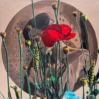 黯然失色的肖像，2021 年（混合媒介画布） 作者 