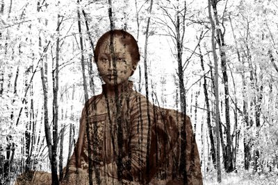 树枝间的肖像，2024 年（数字混合媒介） 作者 