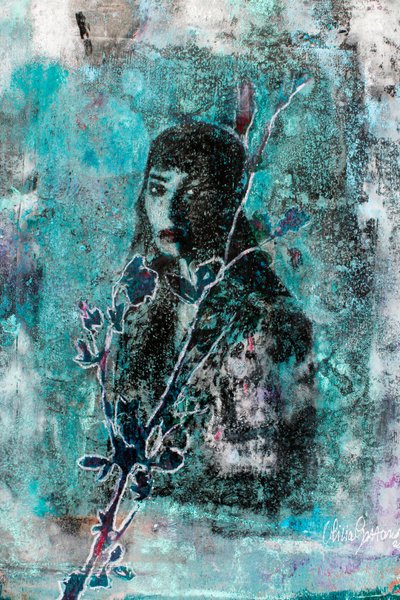 河边的肖像，2023 年（纸上混合媒介） 作者 