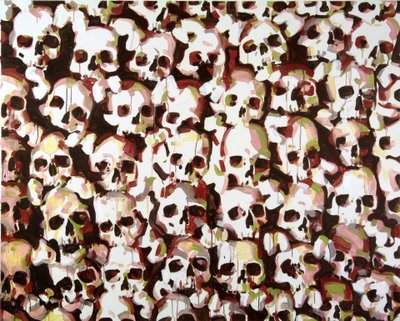 瓦莱州的骷髅头，2015年（丙烯在画布上） 作者 奥利维尔·莫雷尔（Olivier Morel）