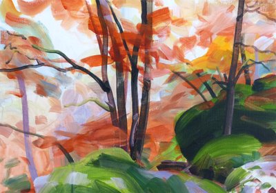Forêt34,2018（布面丙烯） 作者 奥利维尔·莫雷尔（Olivier Morel）
