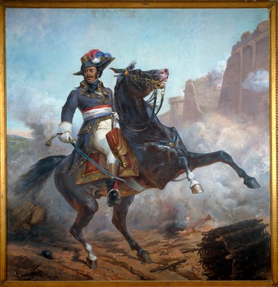 大仲马的父亲亚历山大-戴维-大仲马将军（1762-1806）的马术肖像。奥利维耶-皮查（约1825-1912）的画作 作者 奥利维尔·皮查特（Olivier Pichat）