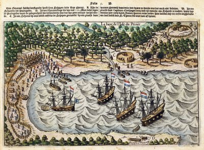 1598-1602年在港口的荷兰船的视图 作者 奥利维尔·范·诺特