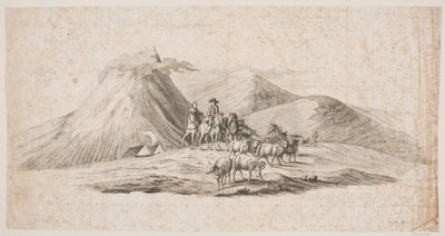 冰岛风光与绵羊和骑手 作者 Oluf Olufsen 包袋