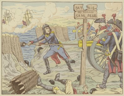 拿破仑在1793年的土伦围城（Siege of Toulon）装载了像普通士兵一样的大炮 作者 Onfray de Breville工作