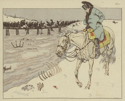 1812年，拿破仑在莫斯科的撤退中观看了他的大阿梅的遗体 作者 Onfray de Breville工作