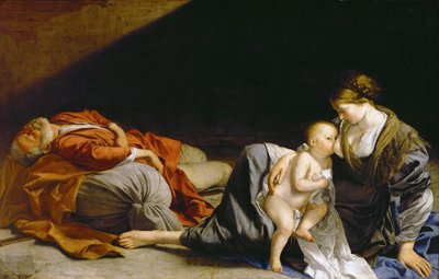 Le repos pendant la fuite en Egypte - 逃往埃及时的休息 - Orazio Gentileschi（1563-1638）。布面油画，约1625年。尺寸：138.5x216厘米。艺术史博物馆，维埃纳 作者 奥拉齐奥·真蒂莱斯基
