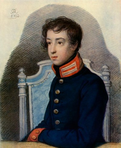 亚历山大·帕夫洛维奇·巴库宁的肖像，1813年，1965年。 作者 Orest Adamovich Kiprensky