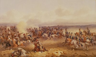 1855年8月16日，第十九次骑兵的中队在Tchernaya击败了俄国人，1890年 作者 奥兰多·诺里