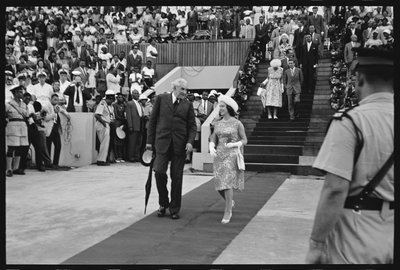 玛格丽特公主和总理布斯塔曼特庆祝牙买加独立1962年（黑白照片）。 作者 奥兰多·苏埃罗