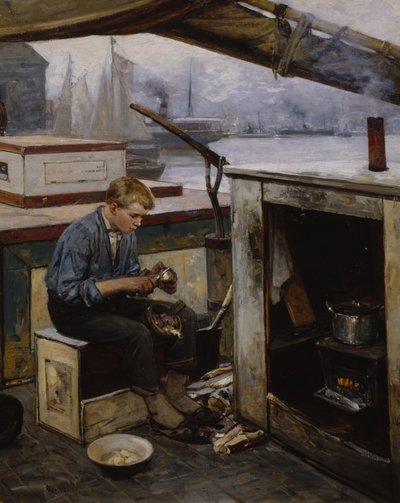 来自 Førstereis 的男孩（布面油画） 作者 奥斯卡·阿诺德·韦格兰