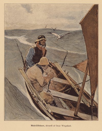 鲭鱼渔民（彩色石版印刷） 作者 奥斯卡·阿诺德·韦格兰