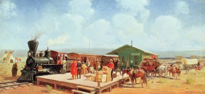 西站，《边疆时代》，c.1901（布面油画） 作者 奥斯卡·爱德华·伯宁豪斯