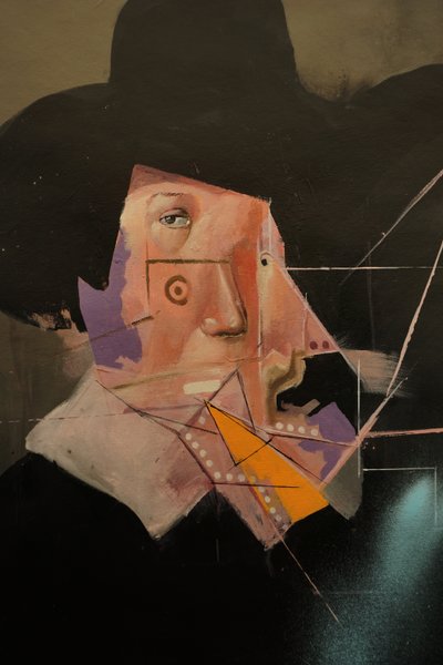 追忆伦勃朗》细部，2019-24（布面油画和丙烯画） 作者 