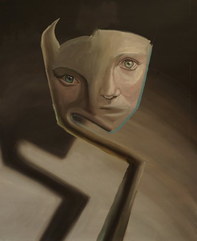 分裂的灵魂》，2023 年（亚麻布油画） 作者 