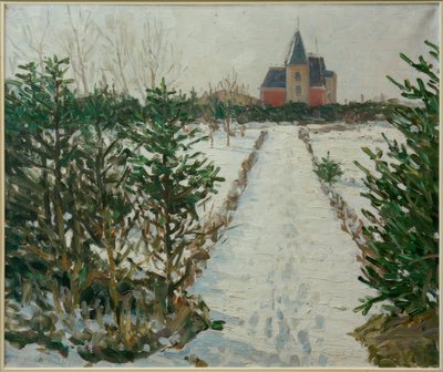 与城堡-教堂的雪景 作者 奥斯卡·摩尔