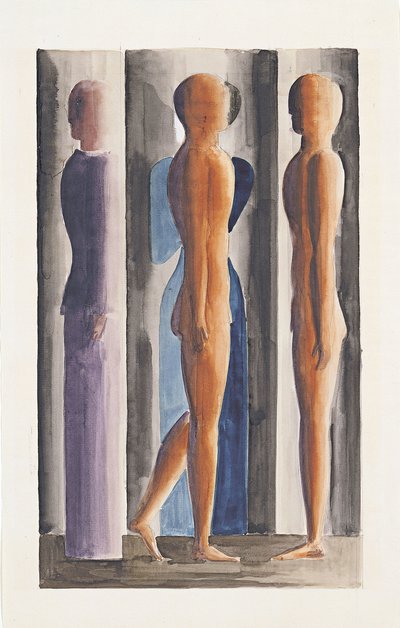编队。三分区，1926年 作者 奥斯卡·施勒默（Oskar Schlemmer）