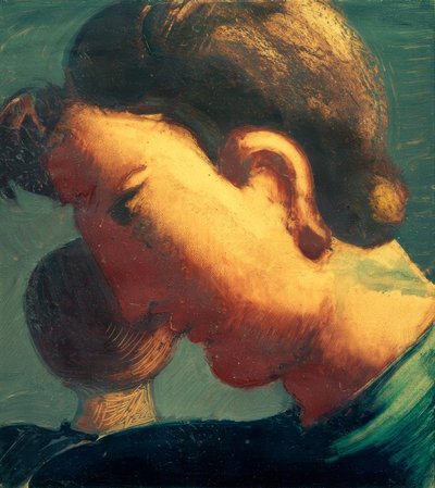 大头从侧面，小头 作者 奥斯卡·施勒默（Oskar Schlemmer）