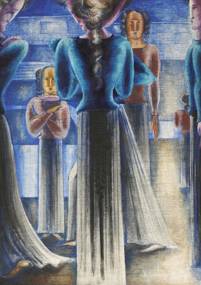 蓝色女人群，1931年。 作者 奥斯卡·施勒默（Oskar Schlemmer）