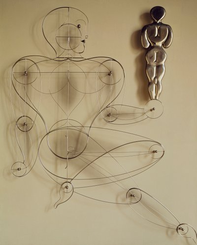 人，手拿后视图的线图 作者 奥斯卡·施勒默（Oskar Schlemmer）