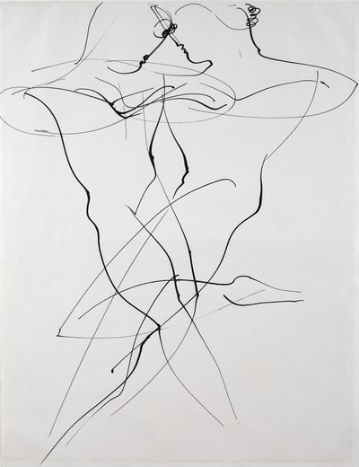 两个相对运动的人物，舞蹈 作者 奥斯卡·施勒默（Oskar Schlemmer）