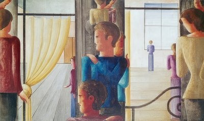 与内部的十二个小组。 1930年 作者 Oskar Schlemmer