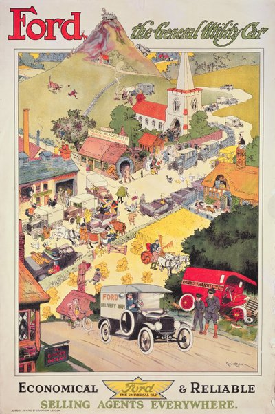 海报广告福特 - 通用实用车，c.1912 作者 Oswald Hamilton Cuningham