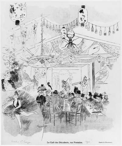 Decadents Cafe，16bis rue Fontaine，巴黎，1890年 作者 奥斯瓦尔德·海德布林克