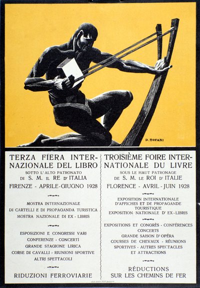 佛罗伦萨书展的广告海报，1928年4月-6月 作者 奥斯瓦尔多（后）托法尼