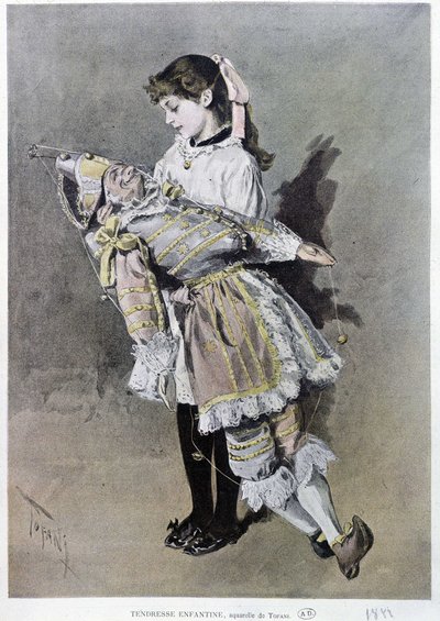 Childborn tenderness: girl and her puppet 作者 奥斯瓦尔多·托法尼（Oswaldo Tofani）