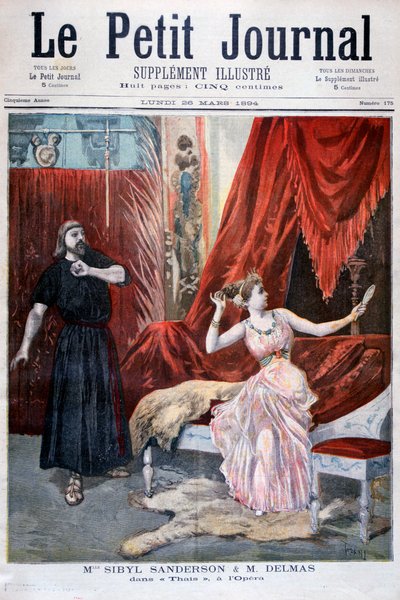 西尔比尔·桑德森（Sibyl Sanderson）和德尔马斯（Delmas），摄于1894年，巴黎，朱尔斯·马斯奈（Jules Massenet）的歌剧《泰国人》 作者 奥斯瓦尔多·托法尼（Oswaldo Tofani）
