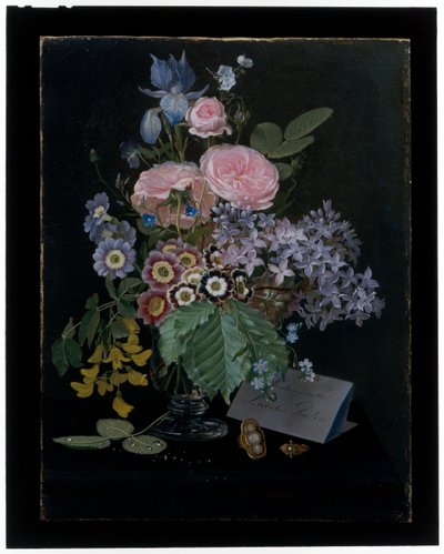玻璃花瓶中的花朵静物画 作者 奥托·迪德里克·奥特森
