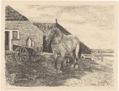 Amelandsche merrie（实物上的原标题） 作者 Otto Hanrath（艺术家签名）