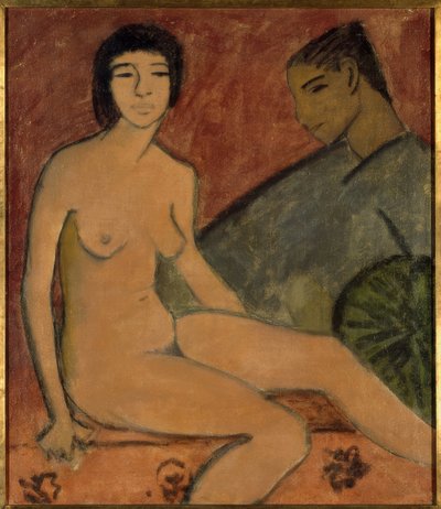 年轻女子和男孩 作者 奥托穆勒