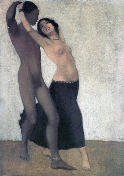非洲裔欧洲夫妇的舞者，c.1903 作者 Otto Mueller