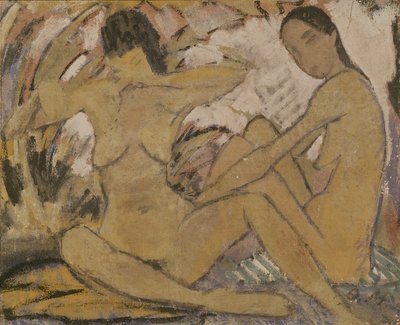 两个女人坐着，c.1914（参见274026） 作者 奥托穆勒