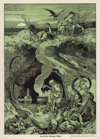 The Black Kitchen of Death (colour litho) 作者 奥托·塞兹（Otto Seitz）