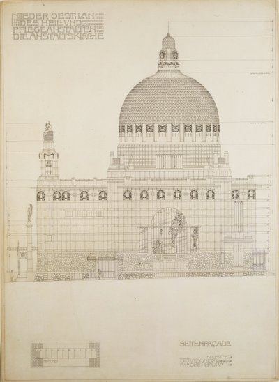 维也纳精神病人中心医院斯坦霍夫教堂草图... 作者 奥托·瓦格纳（Otto Wagner）