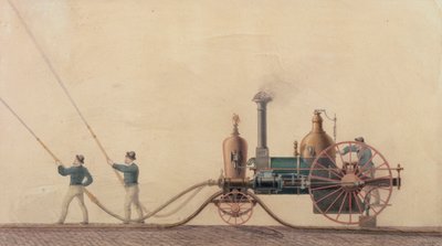 第一台蒸汽消防车于1841年在美国使用，1865年 作者 公关霍奇