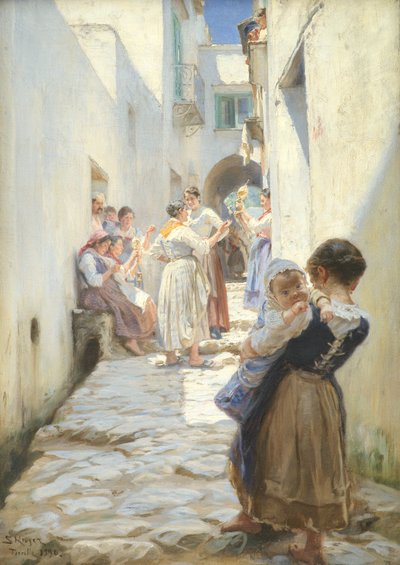 意大利托雷洛的一条街道 作者 Peder Severin Krøyer