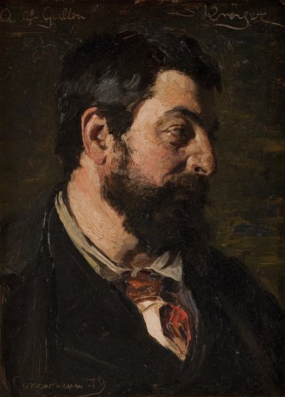 法国画家阿尔弗雷德-纪尧肖像 作者 Peder Severin Krøyer