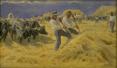 阿布鲁齐的脱粒。安蒂诺市 作者 Peder Severin Krøyer