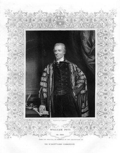威廉·皮特（William Pitt），年轻的英国政治家兼总理，19世纪 作者 P.莱特富特