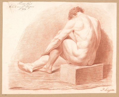 男性裸体坐像，从背后看（1809 年二等奖） 作者 P. Luypen