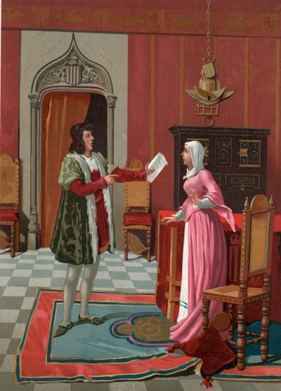 Enrique de Villena告诉他的妻子，他已被选为卡拉特拉瓦大师 作者 PY勇气