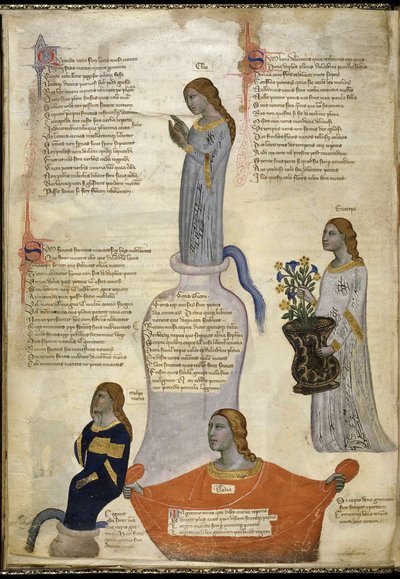 来自Regia Carmina的四个缪斯，Convenevole da Prato 作者 帕西诺迪布奥纳吉达