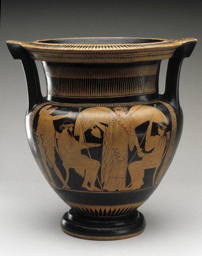 红色公仔列克特与宙斯和赫拉的场景，公元前480-460年（兵马俑） 作者 画家西里斯科斯（Syriskos）