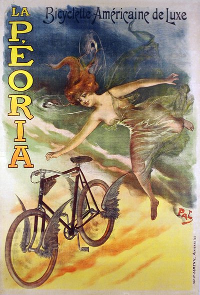 La Peoria自行车的广告海报（彩色平版印刷） 作者 朋友