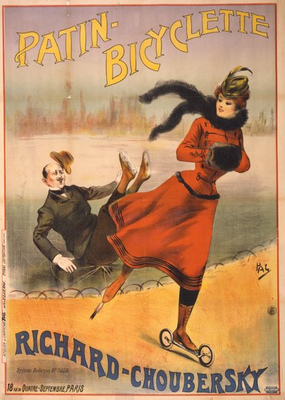 自行车溜冰鞋-Richard-Choubersky，1890年 作者 朋友