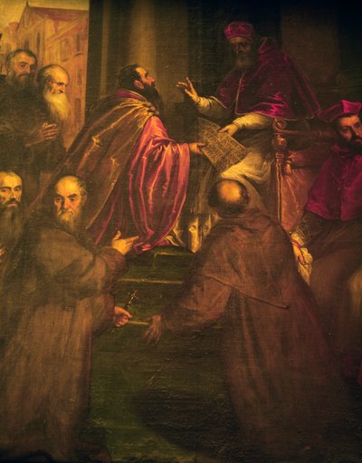 保罗四世宣读教皇关于成立耶稣受难团（Crociferi）的简报 作者 帕尔玛（Palma Il Giovane）
